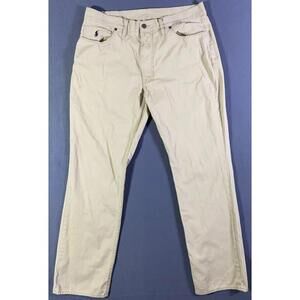 Vintage Polo Ralph Lauren Pants Mens 36x32 Beige Straight 5 Pocket Pony Preppy